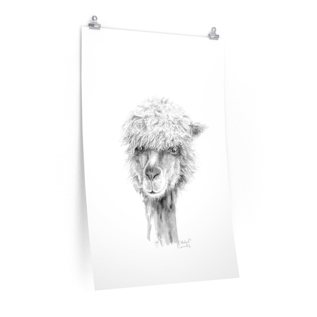 MICHAEL Llama- Art Paper Print