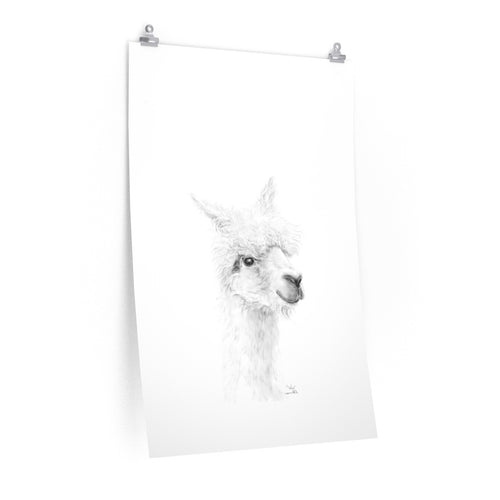 WES Llama- Art Paper Print